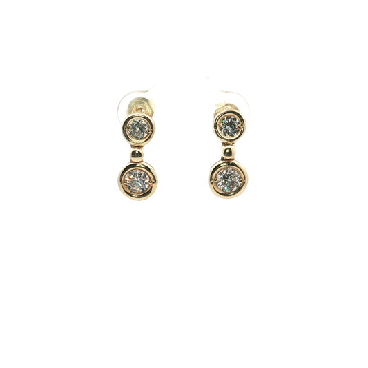 Diamond Bezel Drop Earrings