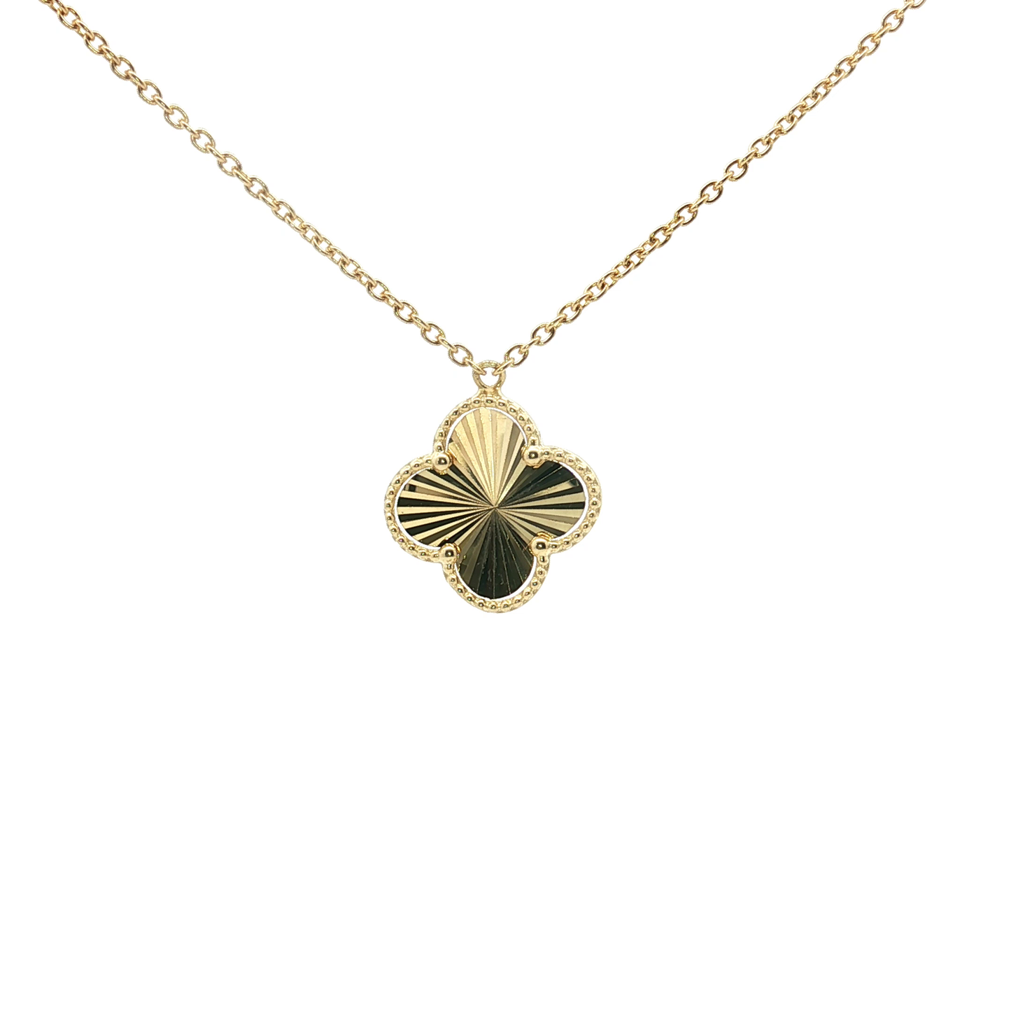 Yellow Gold Clover Necklace