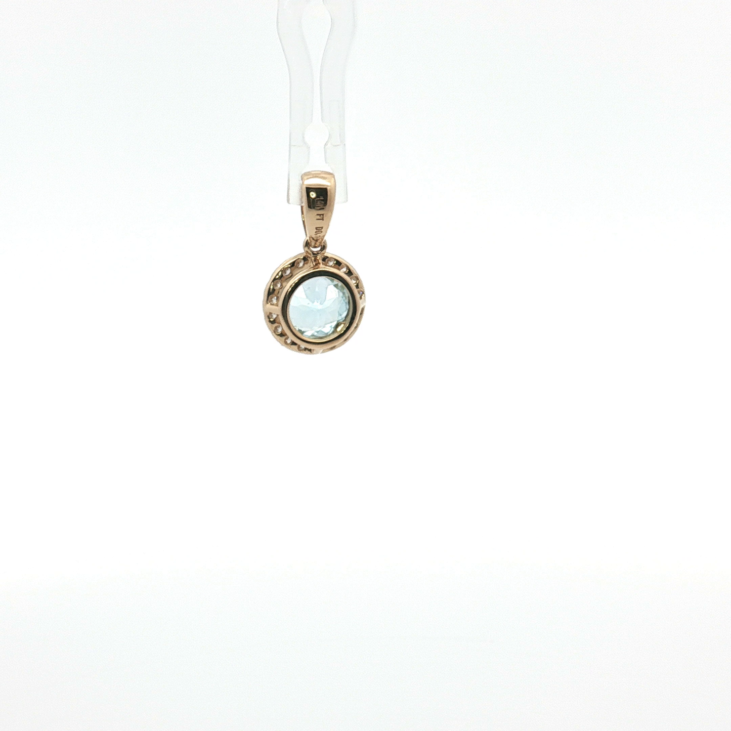 Aquamarine and Diamond Halo Pendant