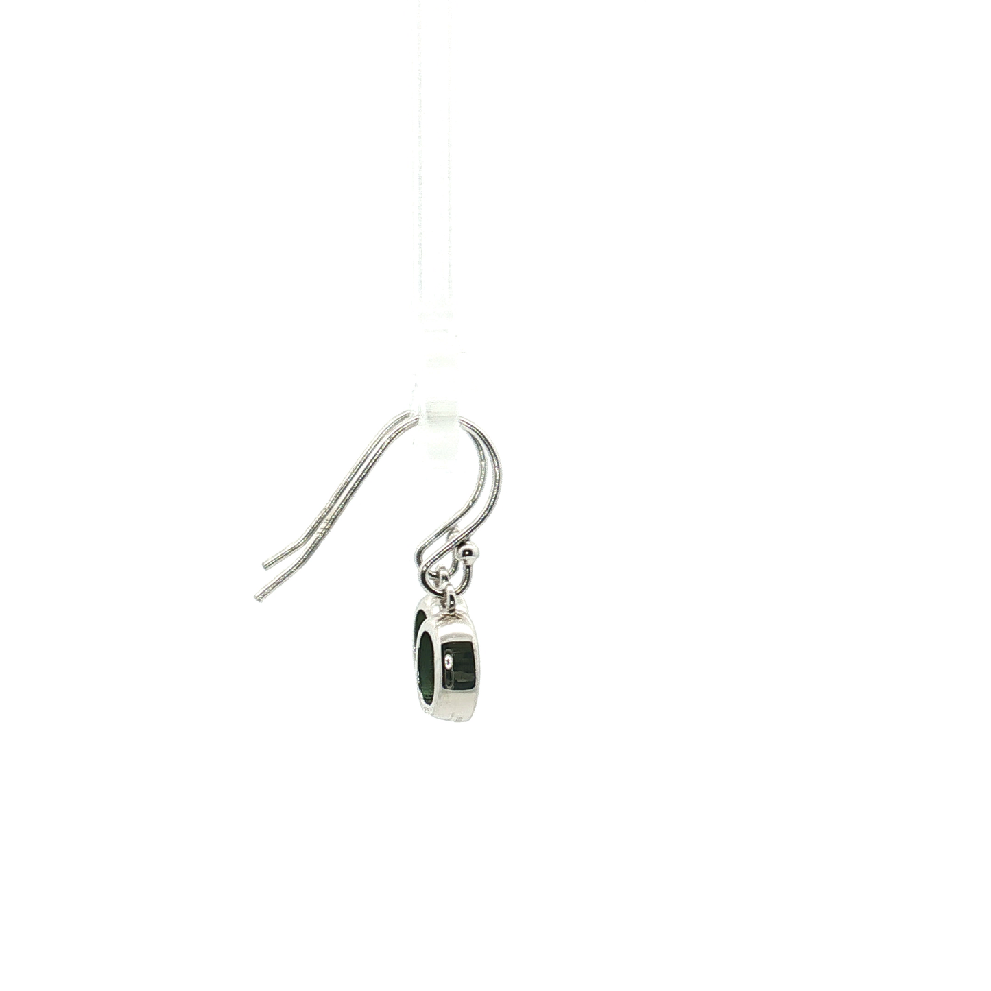 Oval Green Tourmaline Bezel Earrings