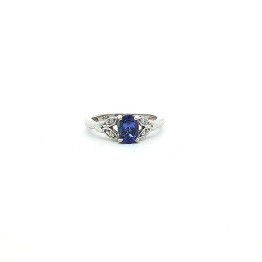 Oval Tanzanite and Diamond Ring