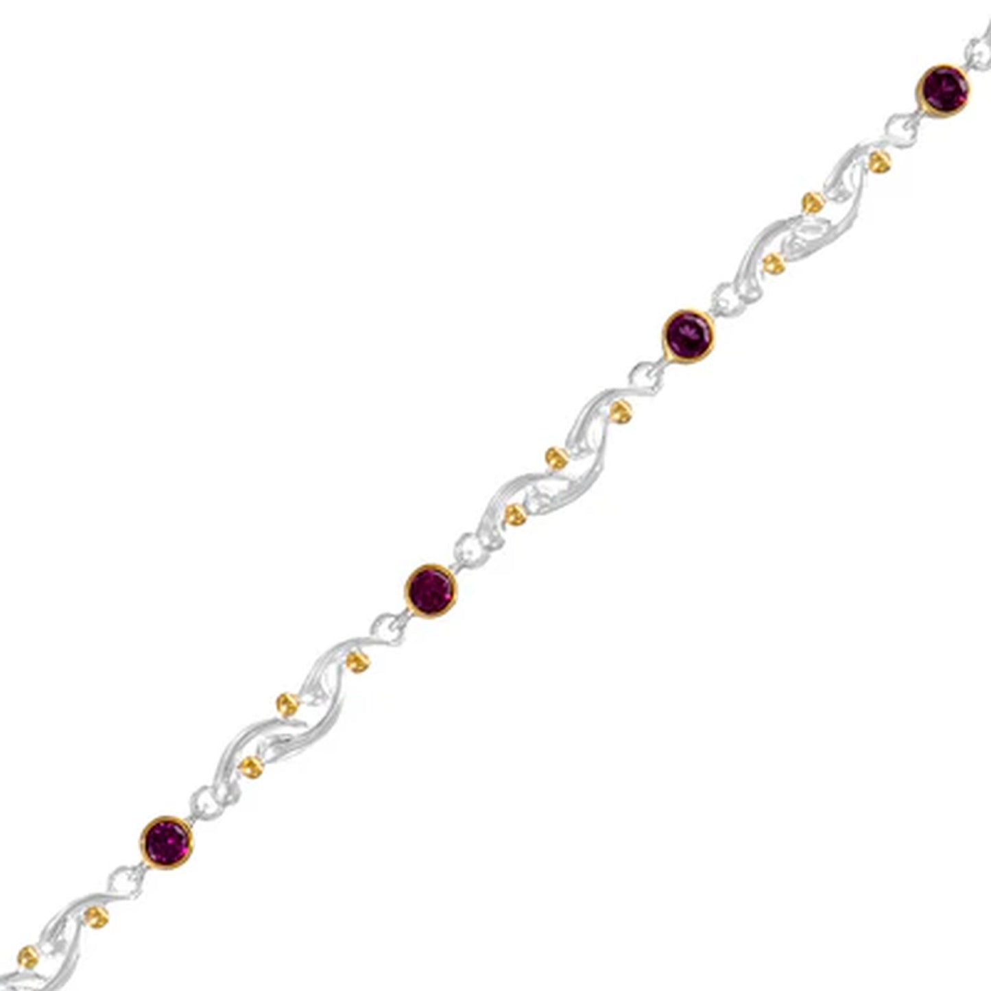 Sterling Silver Bracelet with Rhodolite Garnet