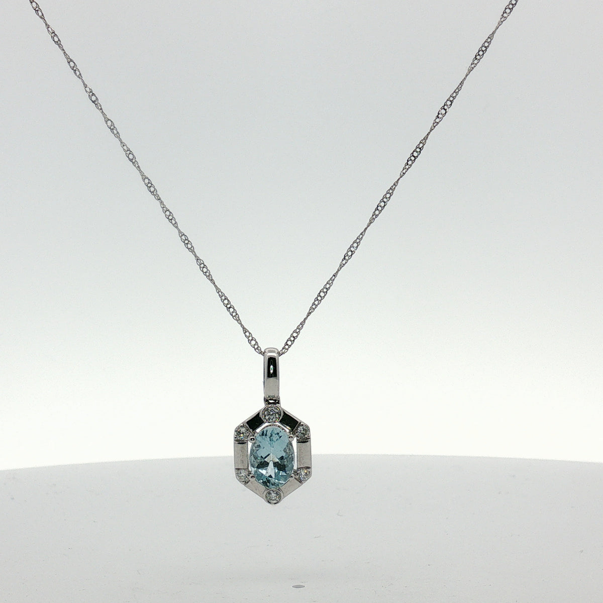 Aquamarine and Diamond Necklace
