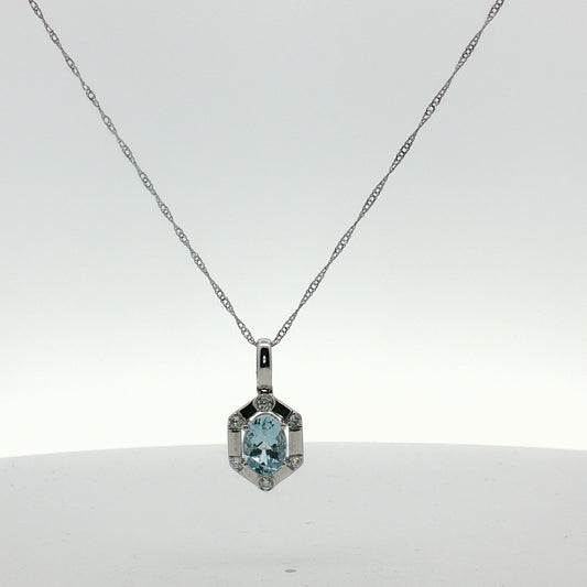 Aquamarine and Diamond Necklace