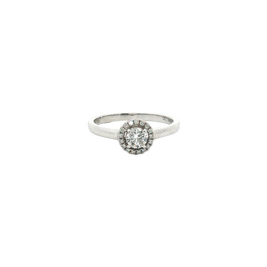 White Gold Diamond Halo Ring