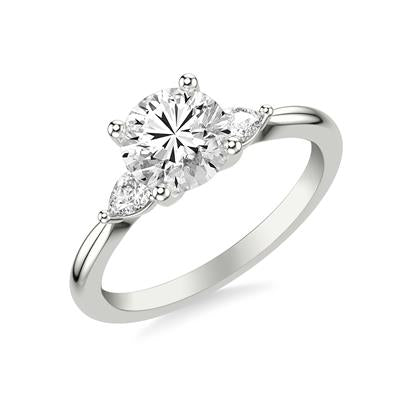 Pear Accented Diamond Engagement Ring