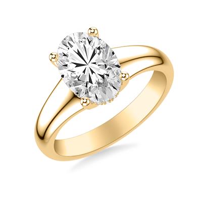 Tapered Band Solitaire Engagement Ring