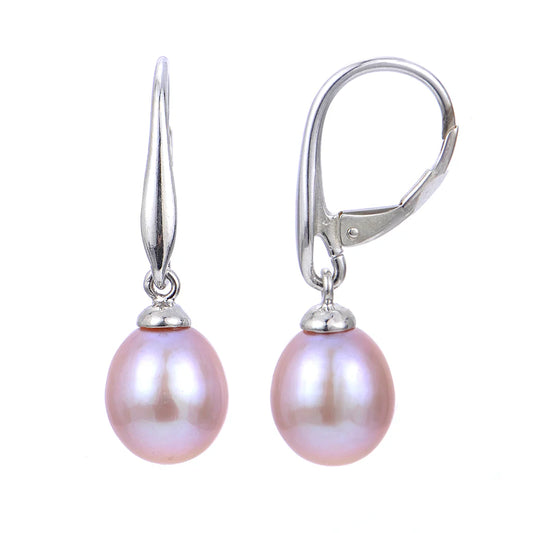 Lavender Pearl Drop Earrings