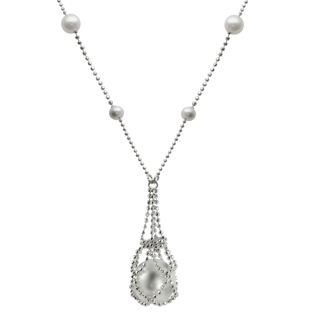 Shimmering Pearl Drop Necklace