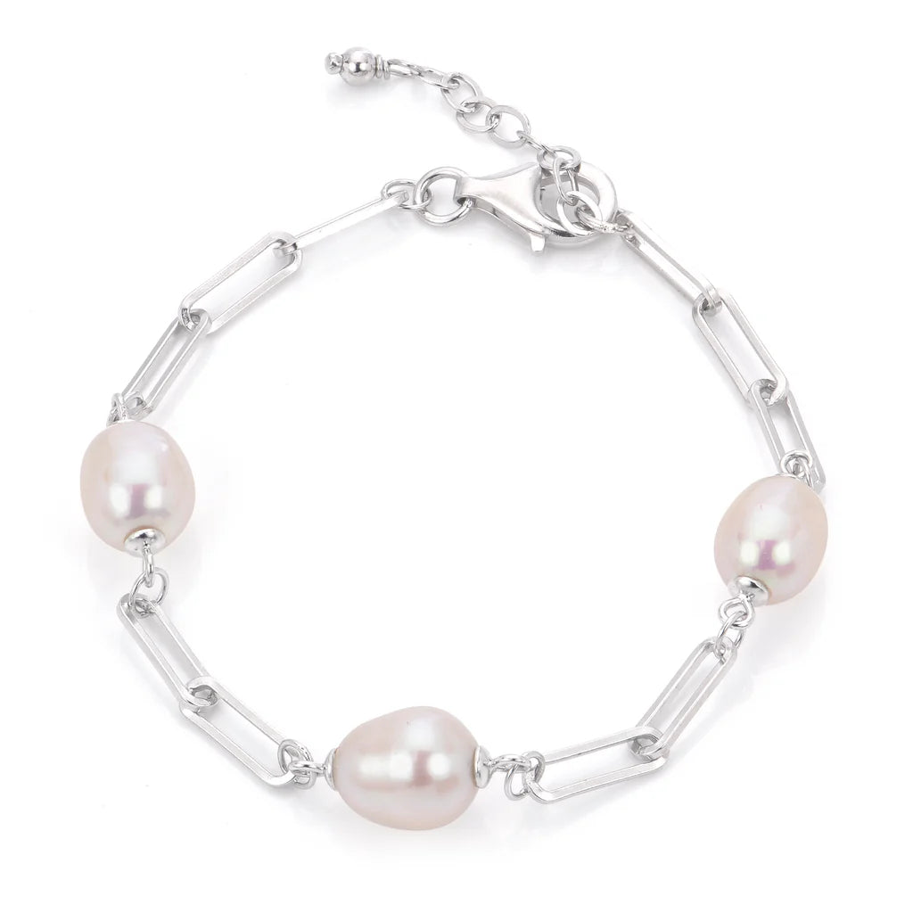 Freshwater Pearl Paperclip Bracelet