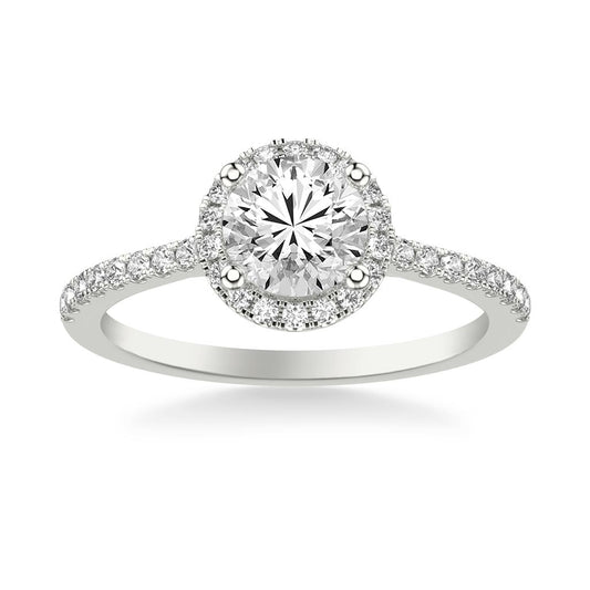 Classic Diamond Halo Engagement Ring