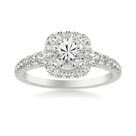 Cushion Halo Engagement Ring