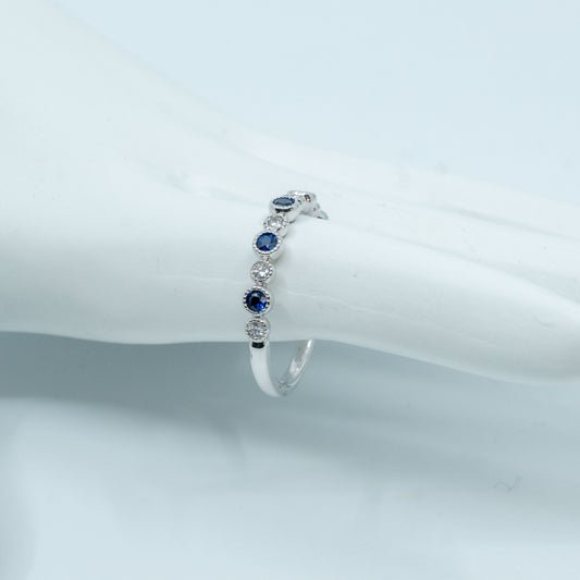 Diamond and Sapphire Eternity Band