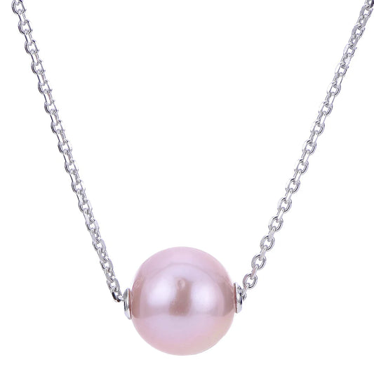 Sterling Silver Freshwater Pearl Solitaire Necklace