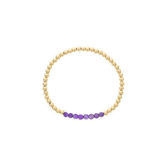 Amethyst and Gold Filled Beads Bar Bracelet