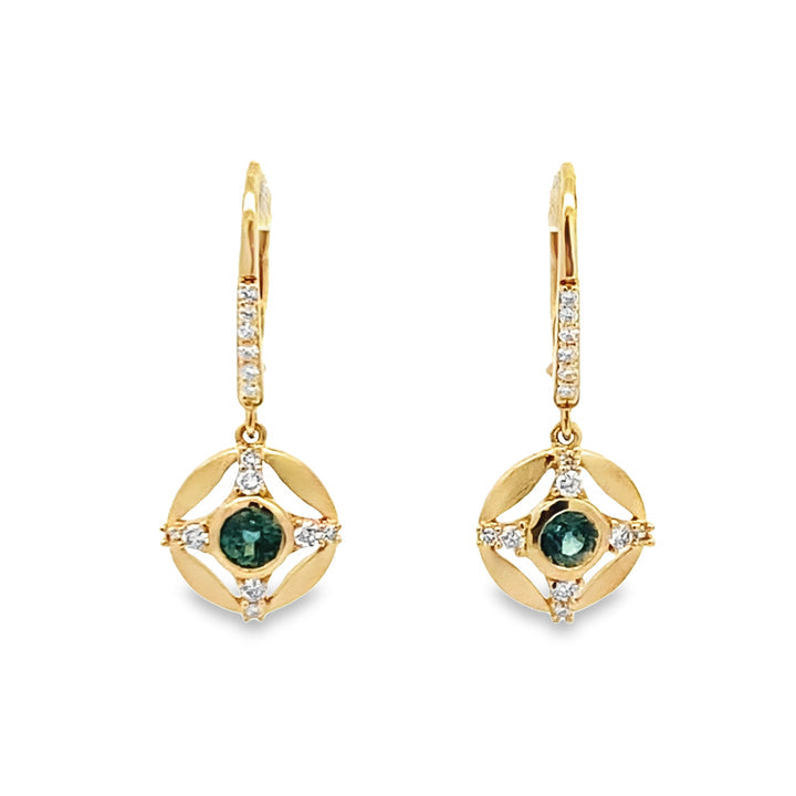 Tsavorite and Diamond Drop Earrings