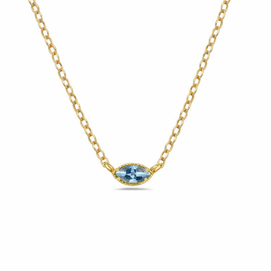 East West Aquamarine Necklace