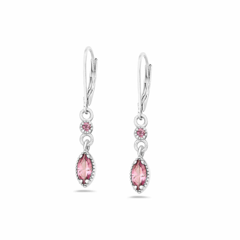 Strawberry Topaz Dangle Earrings