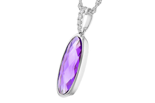 Amethyst Oval Drop Pendant