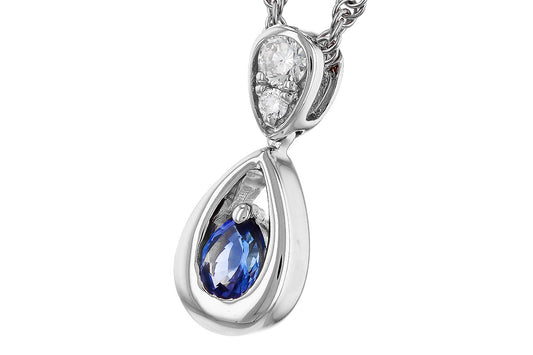 Sapphire and Diamond Teardrop Pendant