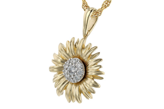 Two-Tone Sunflower Pendant
