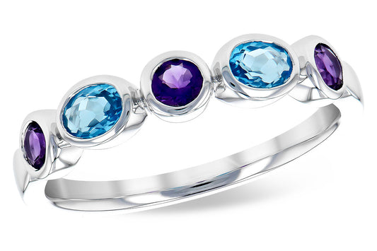 Amethyst and Blue Topaz Ring