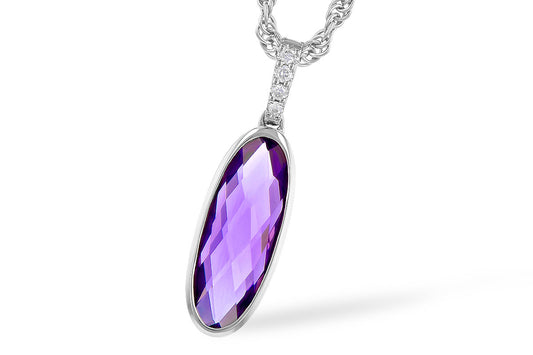 Amethyst Oval Drop Pendant