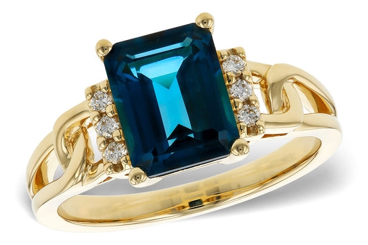 London Blue Topaz and Diamond Ring
