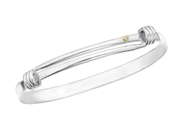 Sterling silver Ed Levin signature heart bracelet anniversary edition