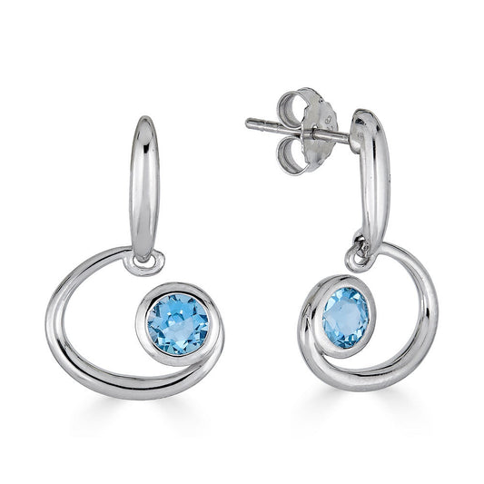 Blue Topaz Swirl Earrings