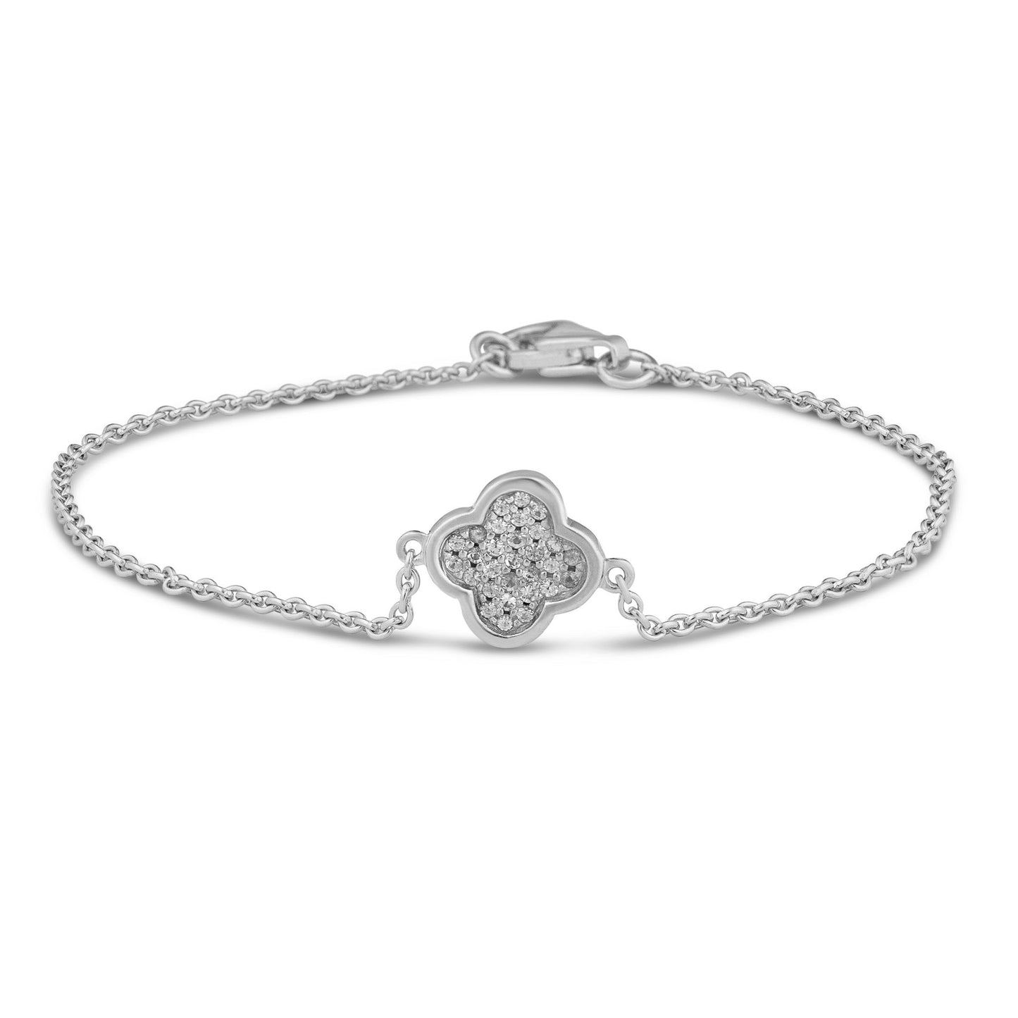 White Sapphire Clover Bracelet