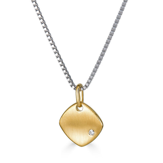 Two-Tone Matte Square Pendant