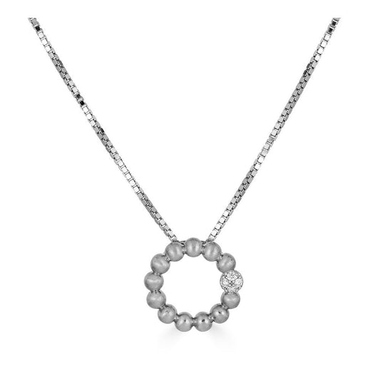 Beaded Circle Diamond Pendant