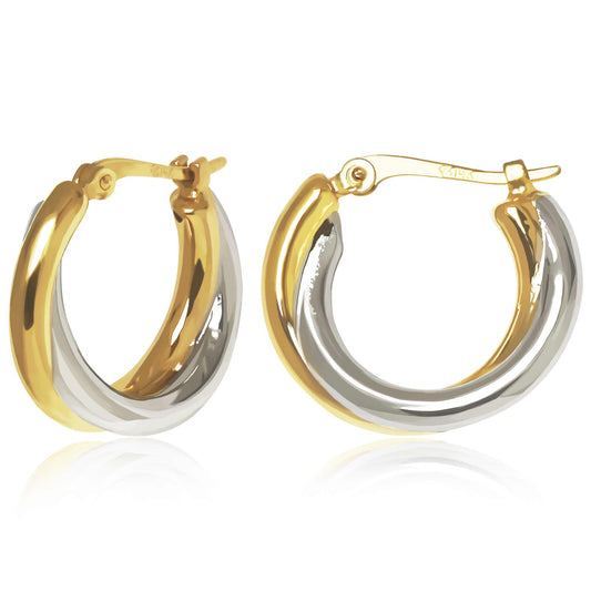 Two-Tone Double Hoop Earrings
