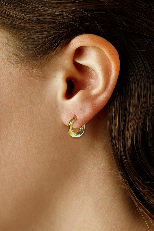 Two-Tone Double Hoop Earrings