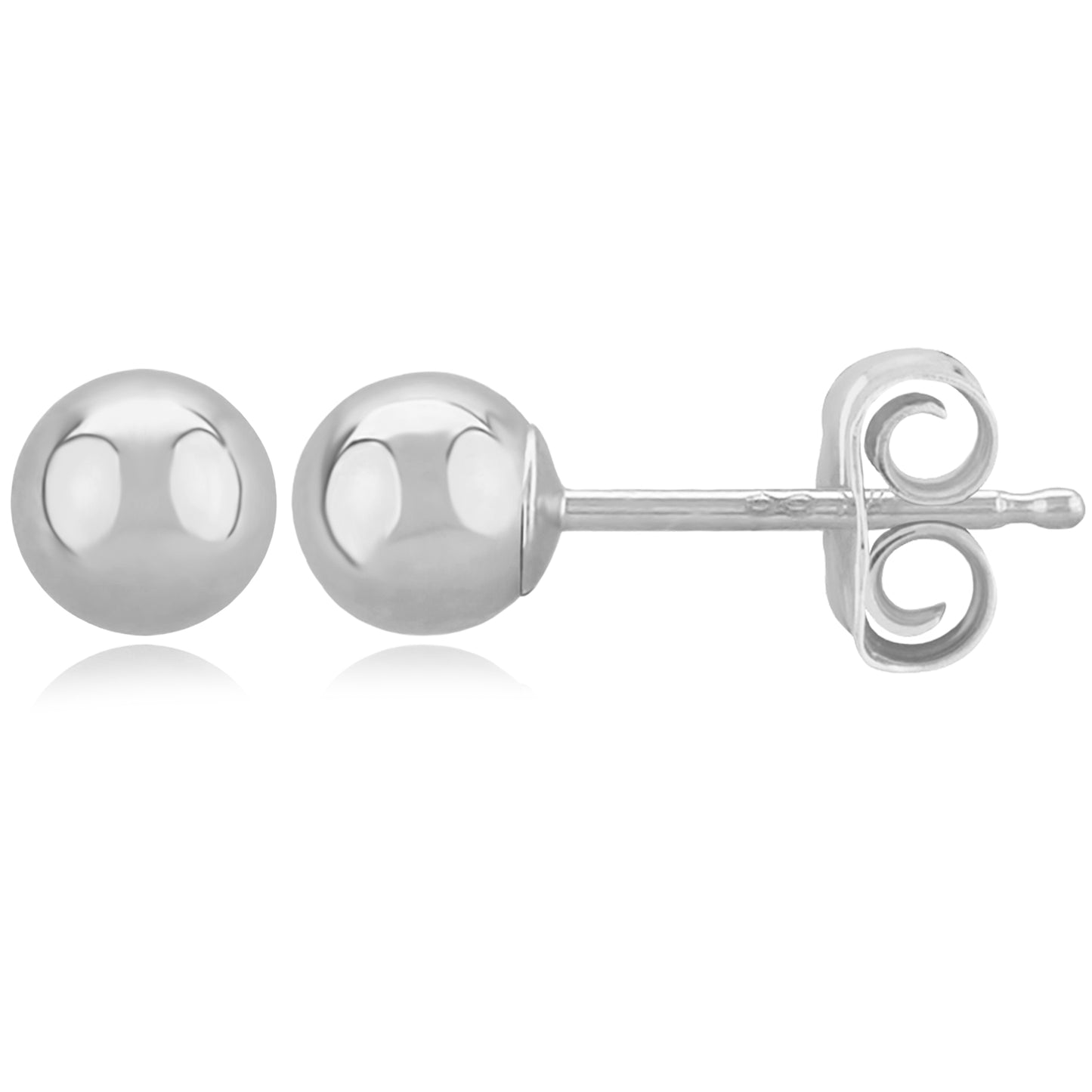 White Gold Ball Stud Earrings