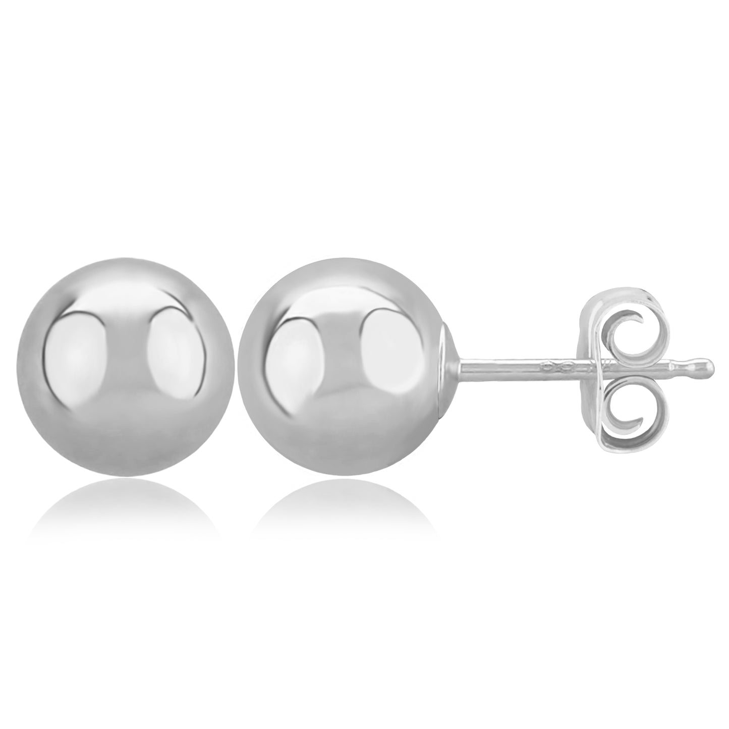 White Gold Ball Stud Earrings