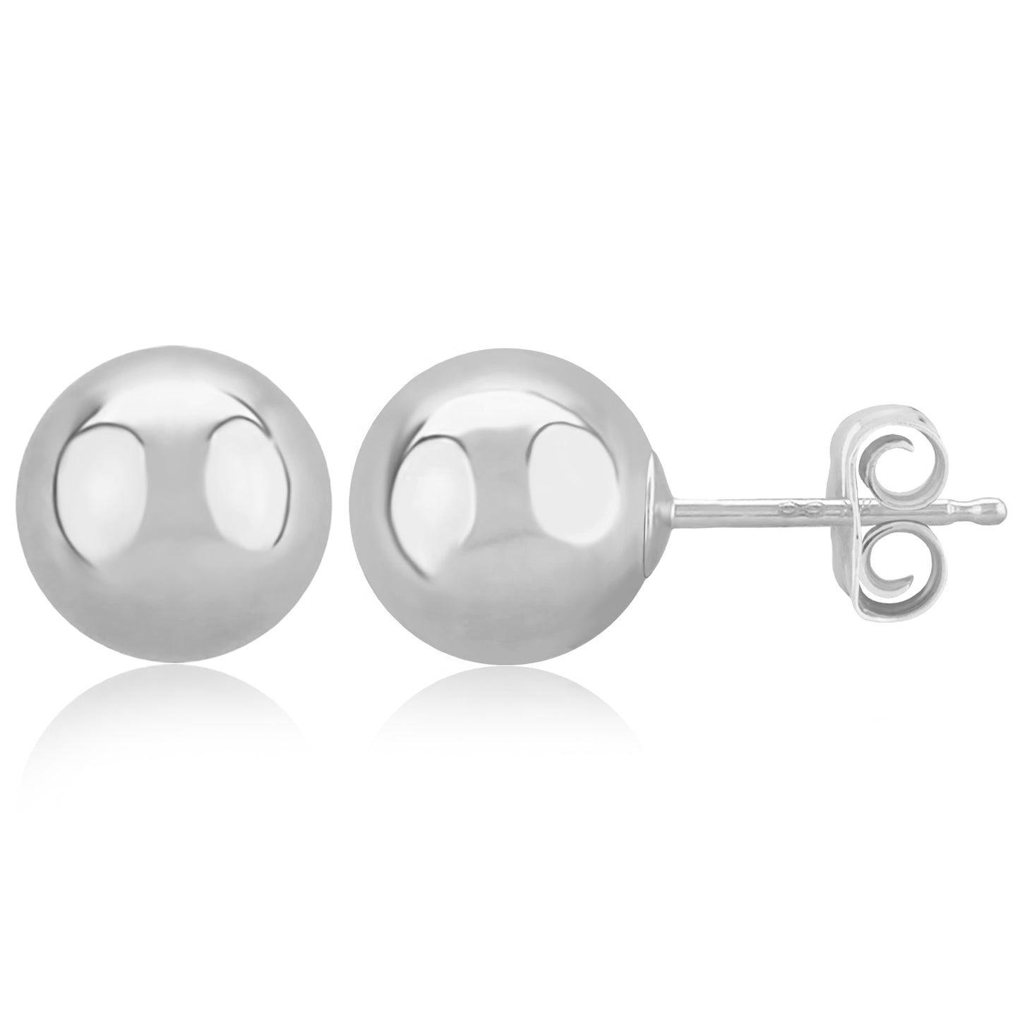 White Gold Ball Stud Earrings