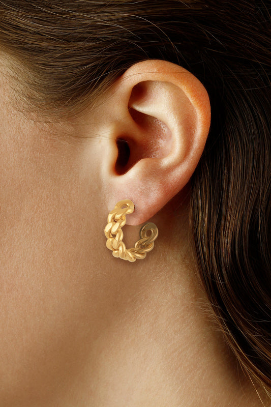 Cuban Link Hoop Earrings