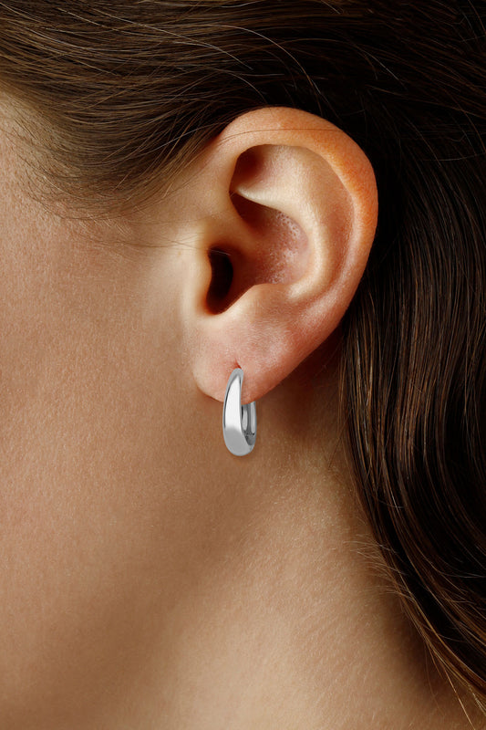 Sterling Silver "J" Hoops