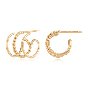 Center-Twist Triple Cuff Earrings