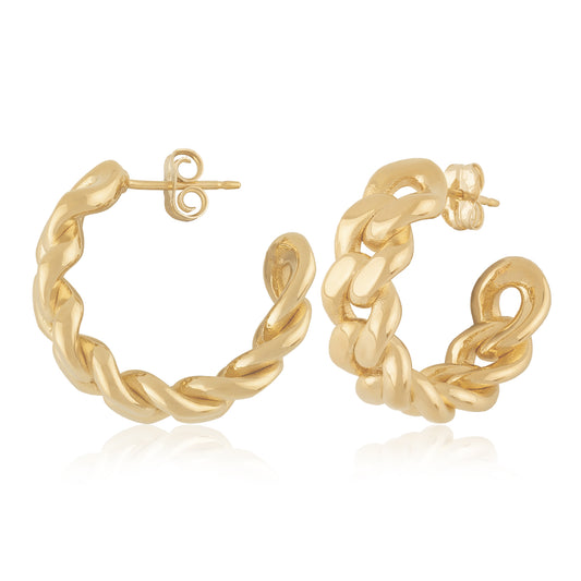 Cuban Link Hoop Earrings