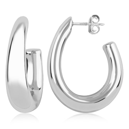 Sterling Silver "J" Hoops