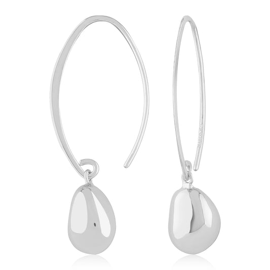 Sterling Silver Simple Sweep Earrings