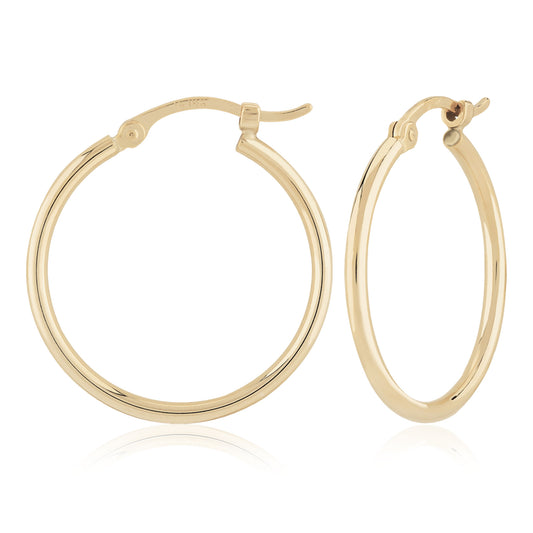 Yellow Gold Tube Hoops - 1.5X20MM