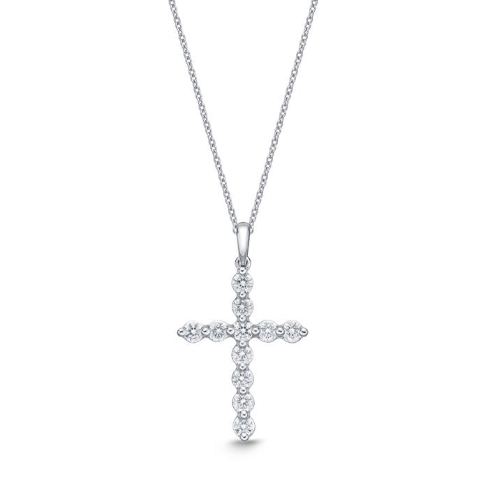 Image 1 of Single Prong Diamond Cross Pendant .50ctw approx.