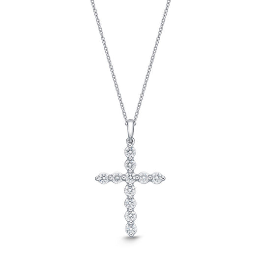 Image 1 of Single Prong Diamond Cross Pendant .50ctw approx.