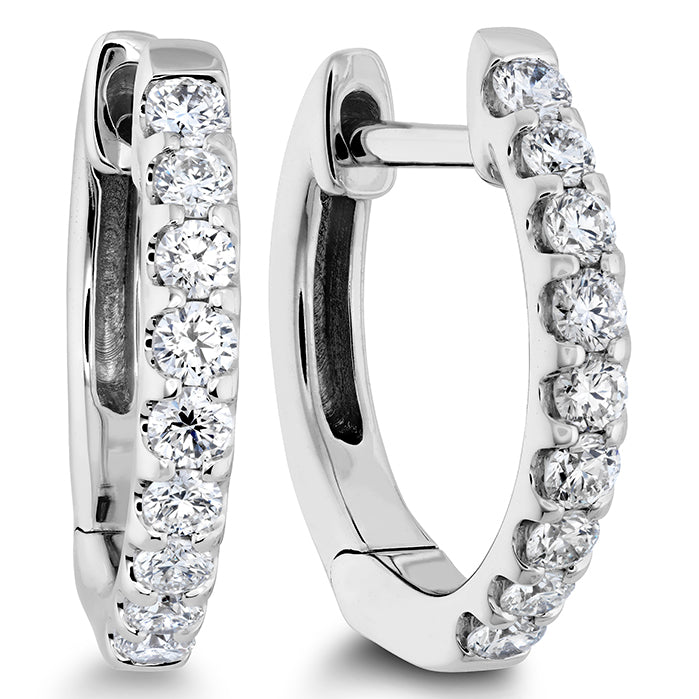 18K white gold Odessa diamond huggie earrings