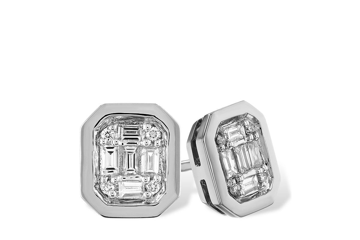 Diamond Bezel Stud Earrings