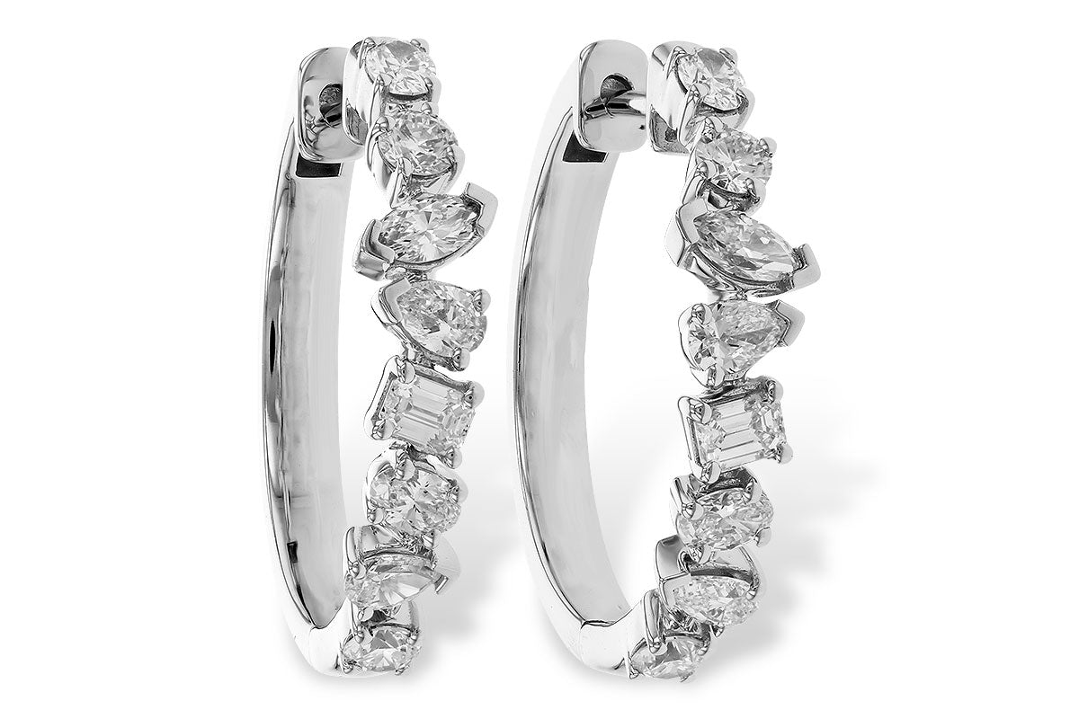 Fancy Cut Diamond Hoops